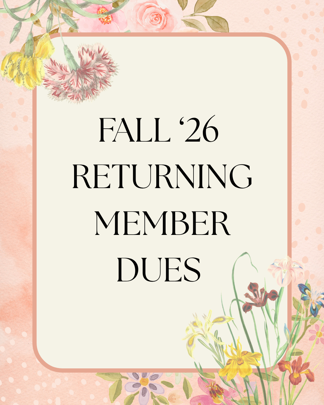 Fall '26 Dues