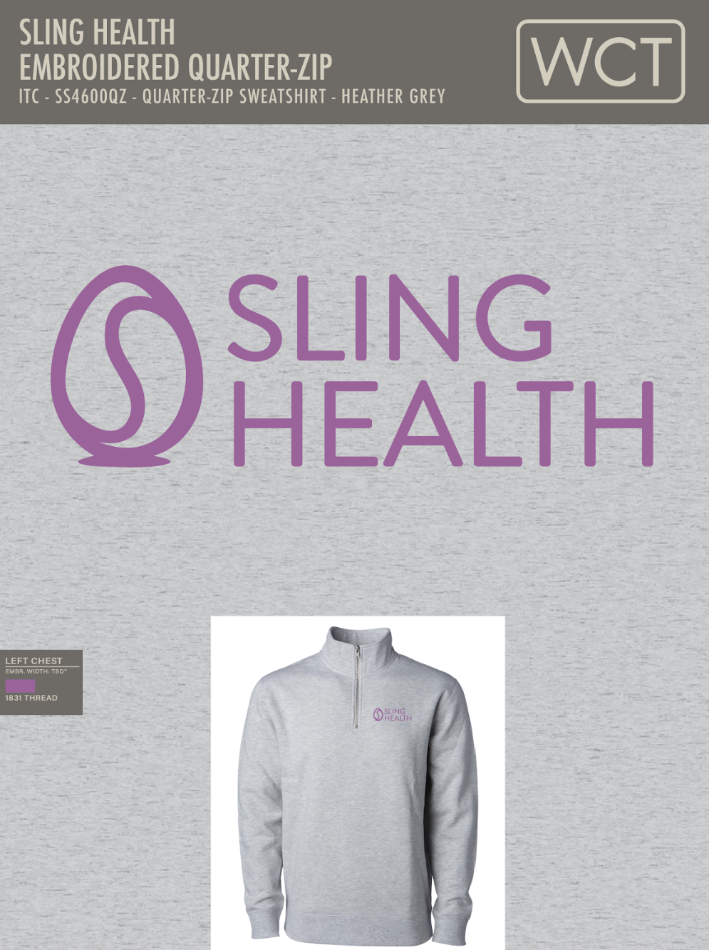 Sling Health Member Quarter-Zip: Ash