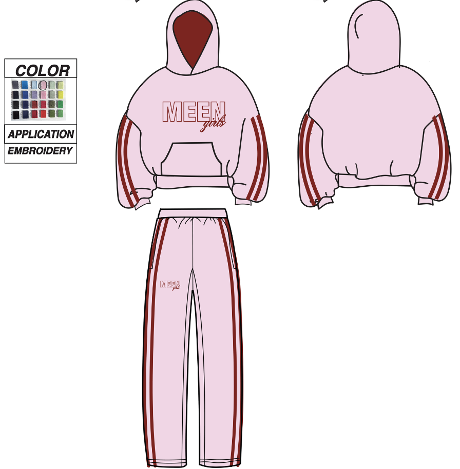 MEEN Girls Pink Sweatset (2 piece bundle)