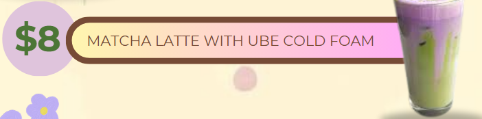 Matcha Latte With Ube Cold Foam