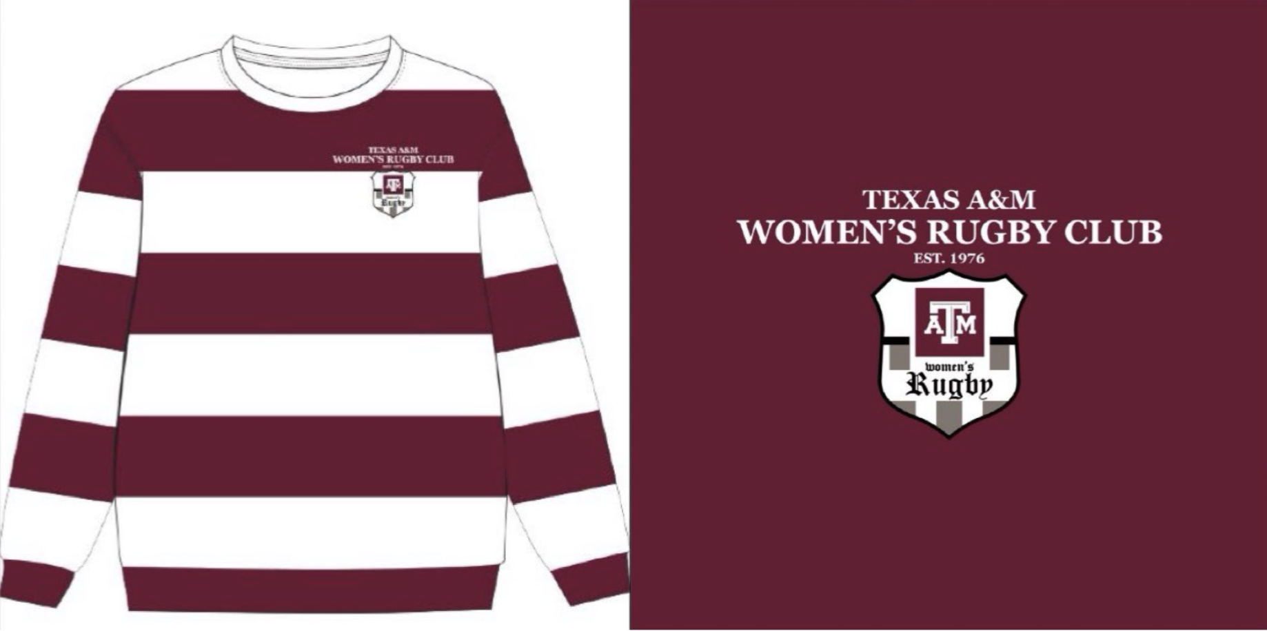 TAMU Women's Rugby Club Striped Hoodie