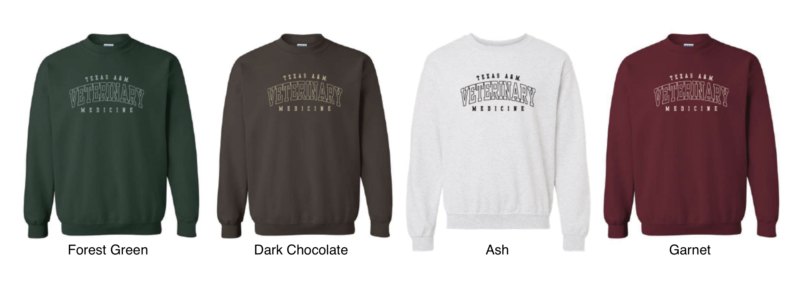 TAMU Veterinary Medicine Embroidered Crewneck