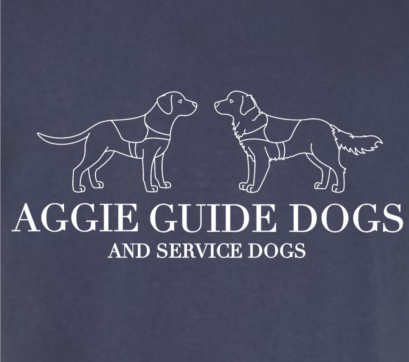 Navy shirt featuring two service dogs