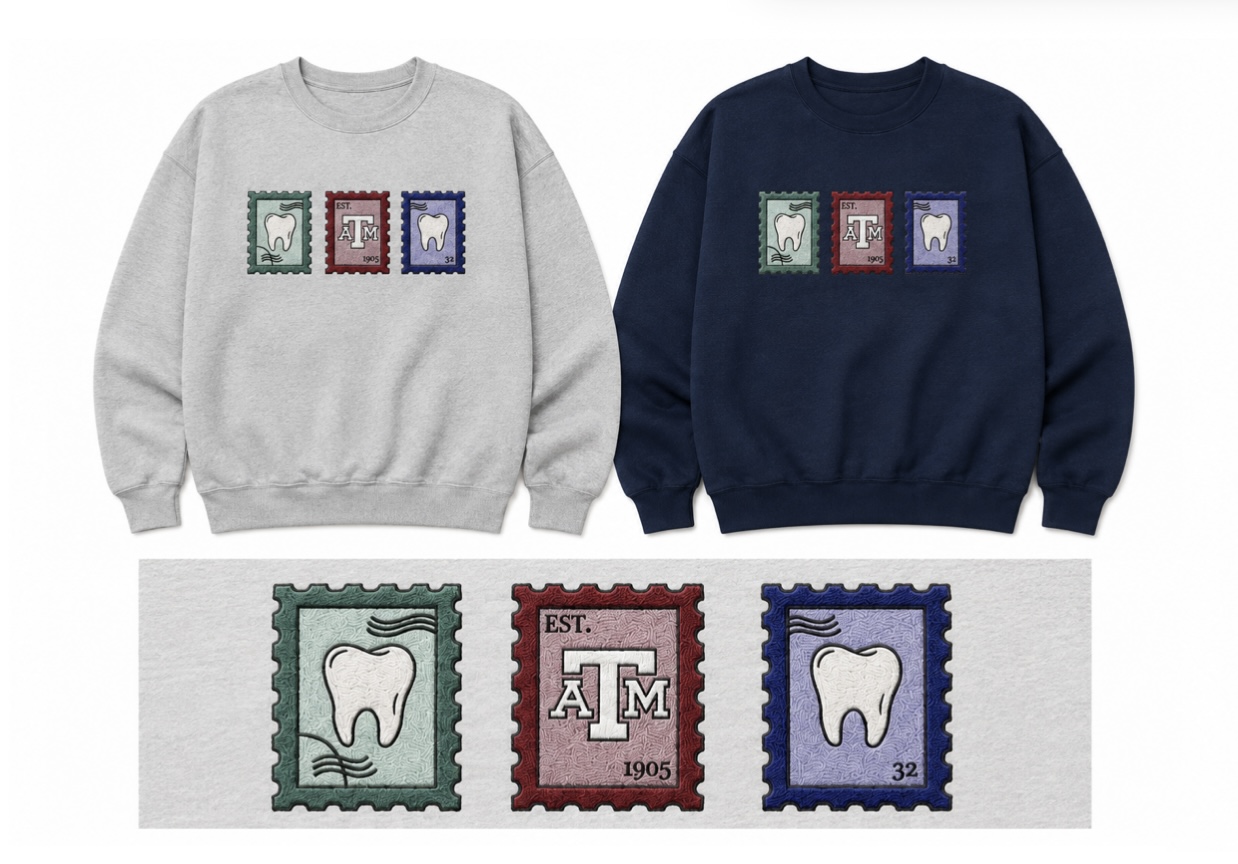 College of Dentistry Embroidered Stamp Crewneck