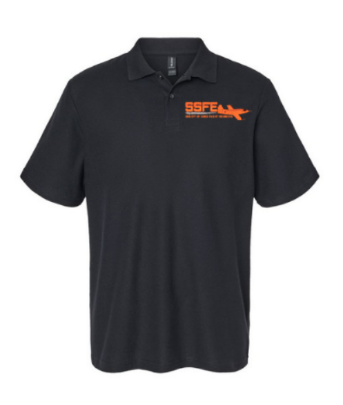 SSFE black and orange collared shirt