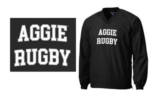 Aggie Rugby Black Pullover Windbreaker
