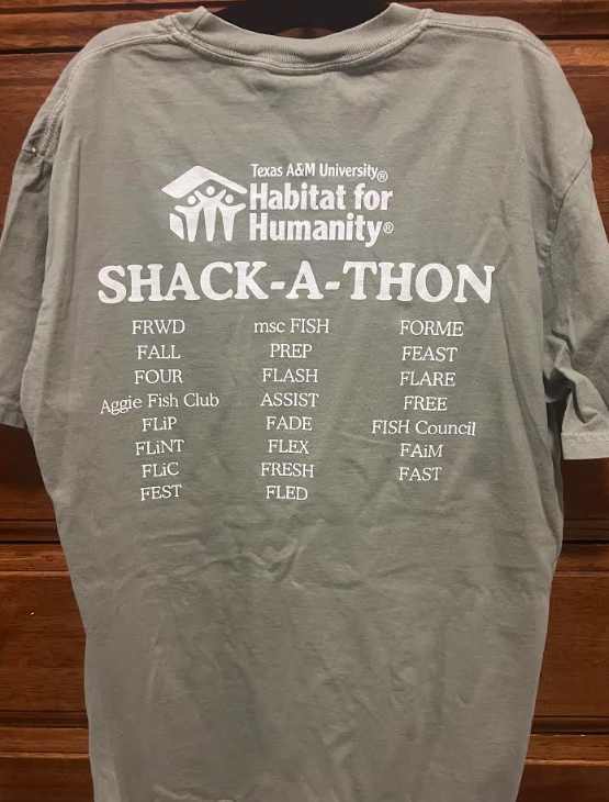 Aggie Habitat for Humanity Green Shack-A-Thon Shirt