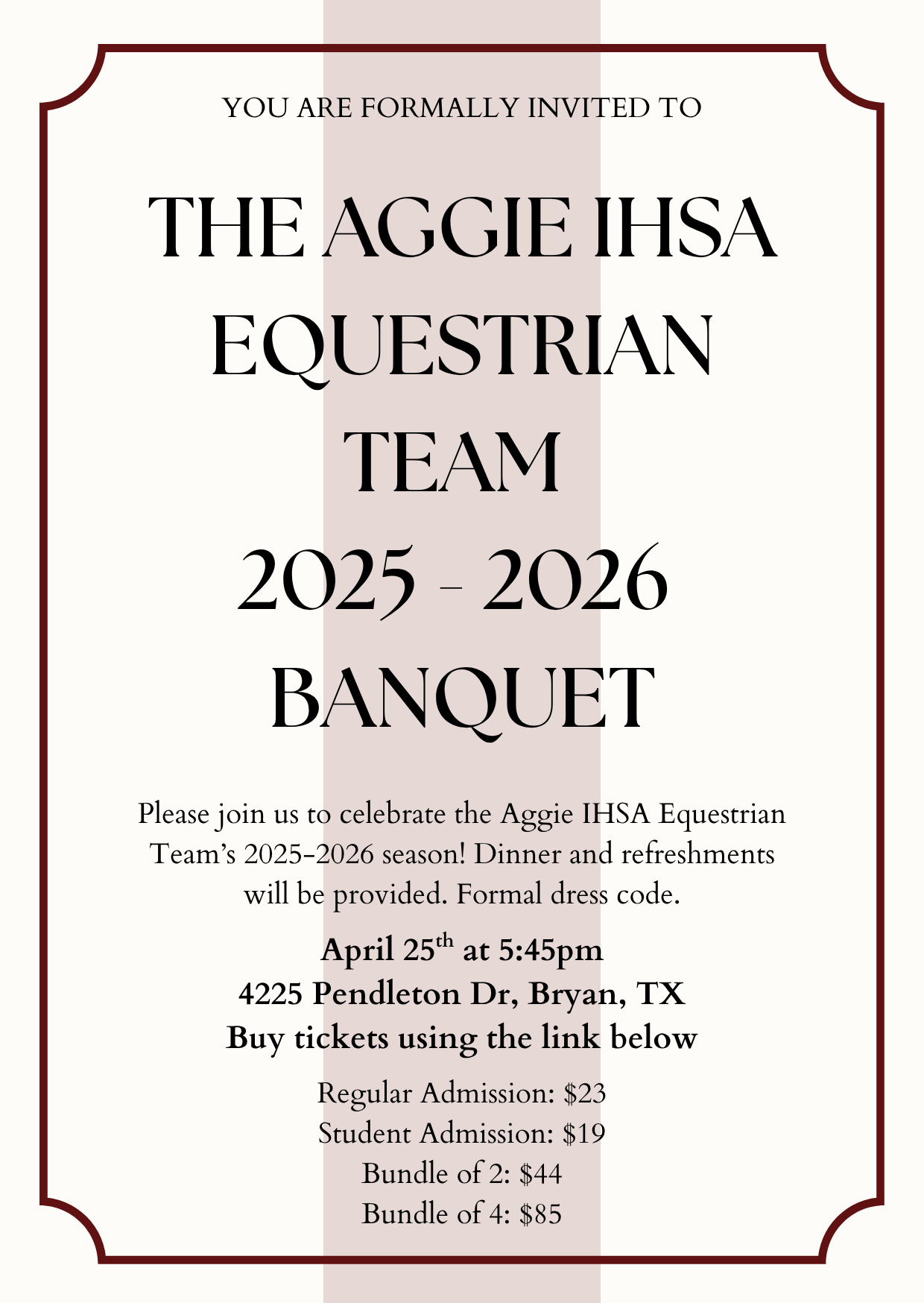 2026 IHSA Equestrian Banquet Tickets