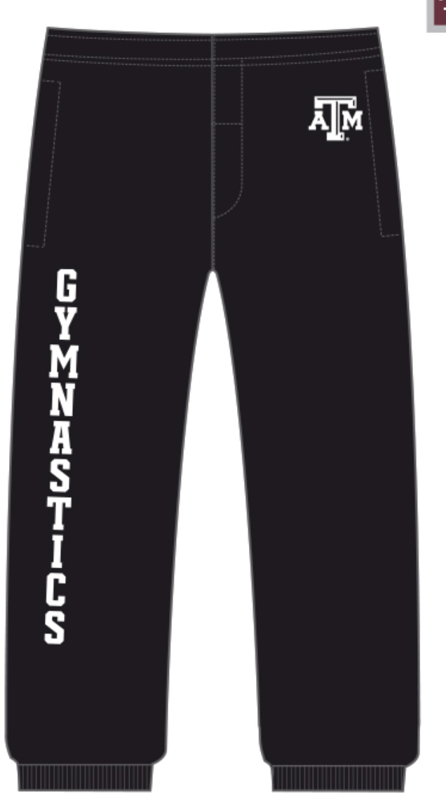 A&amp;M Gymnastics Black Sweatpants