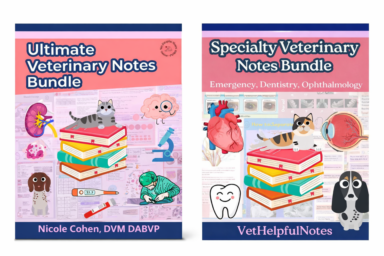 2026 Ultimate Veterinary Notes Bundle + Ultimate Speciality Notes Bundle (ER, Dental, Ophthalmology guides) Hard Copies