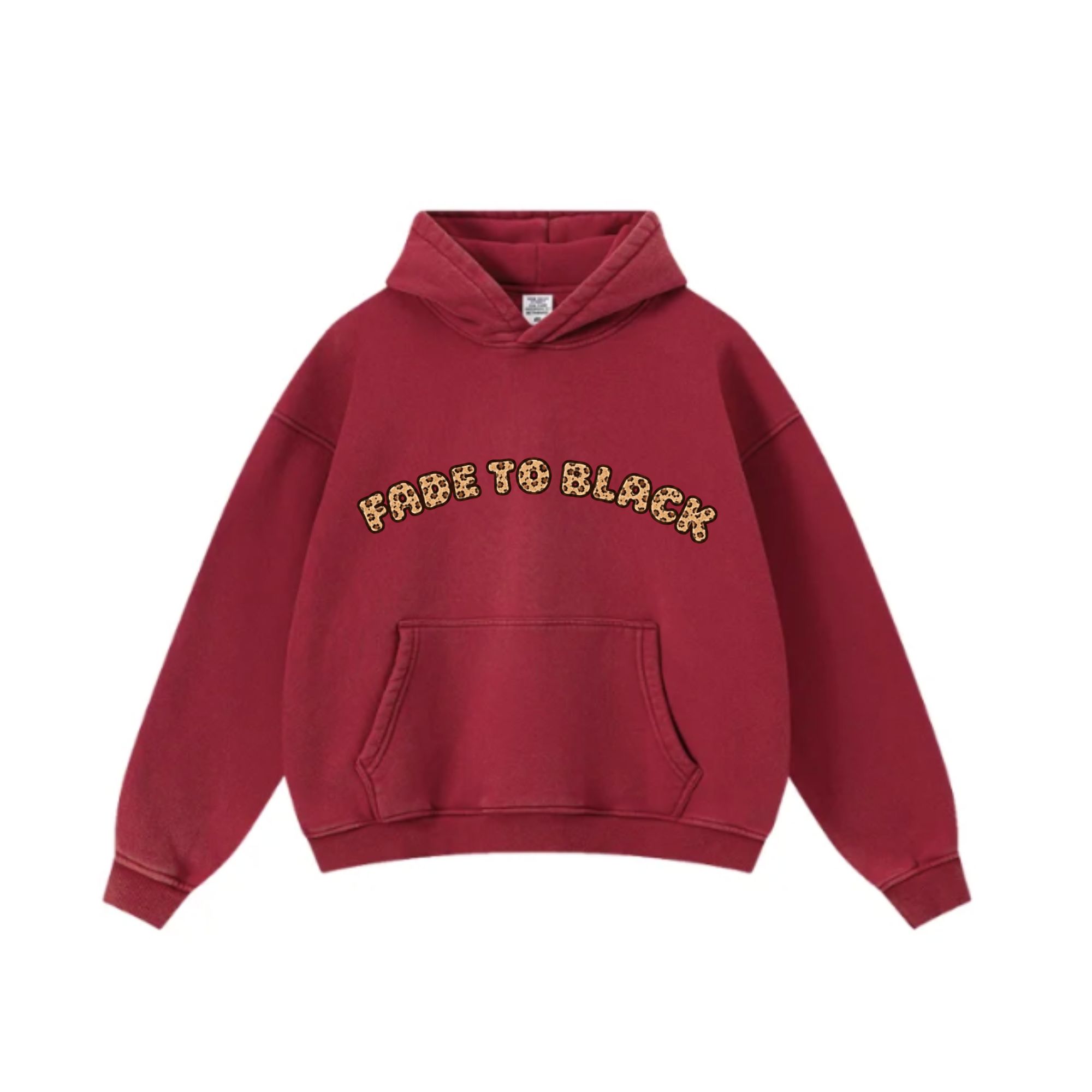 Red and Leopard Fade to Black Hoodie